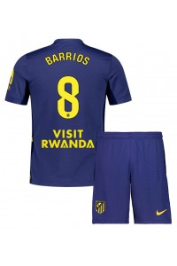 Atletico Madrid Pablo Barrios #8 Jalkapallovaatteet Lasten Vieraspeliasu 2025-26 Lyhythihainen (+ Lyhyet housut)